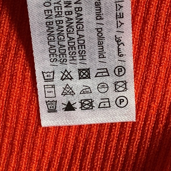 NWT. Zara Orange Knitted V-Neck Mini Dress. Size L. - Picture 12 of 12
